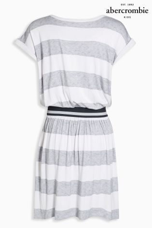 Abercrombie & Fitch Grey/White Stripe Dress